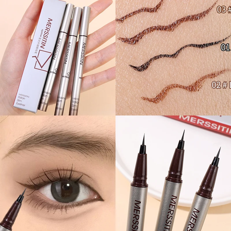 3Colors Liquid Eyeliner Matte 0.05MM Ultra Thin Head Waterproof Lying Silkworm Eyeliner Eye Shadow Pencil Eye Cosmetics Make-up