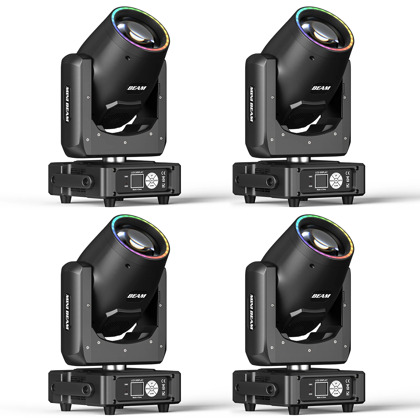 Yiflamefly 4Pcs 450W Moving Head Lights RGBW DMX512 Stage Lights DMX Sound Activated Play DJ Light For Wedding Party Music