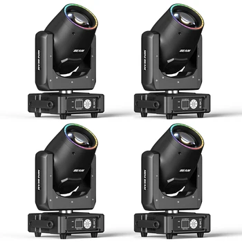Yiflamefly 4 peças 450w luzes de cabeça móvel rgbw dmx512 luzes de palco dmx som ativado jogar luz de dj para festa de casamento música