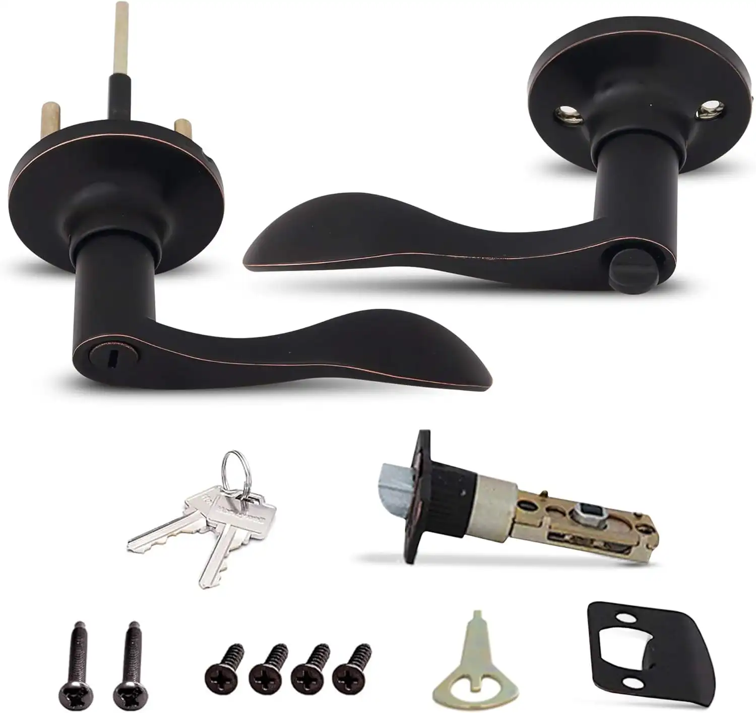 Wave Privacy Door Lever, Oil Rubbed Bronze, 8106402