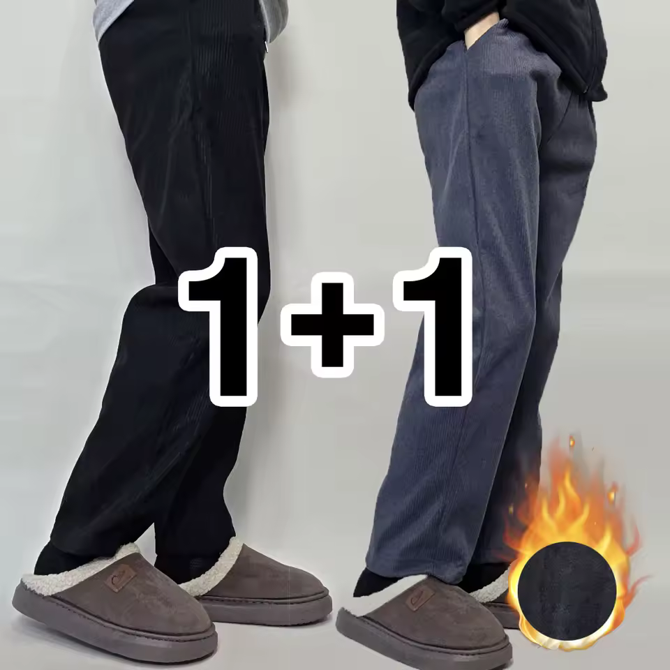 2장 세트 남성용 기모 코듀로이 바지