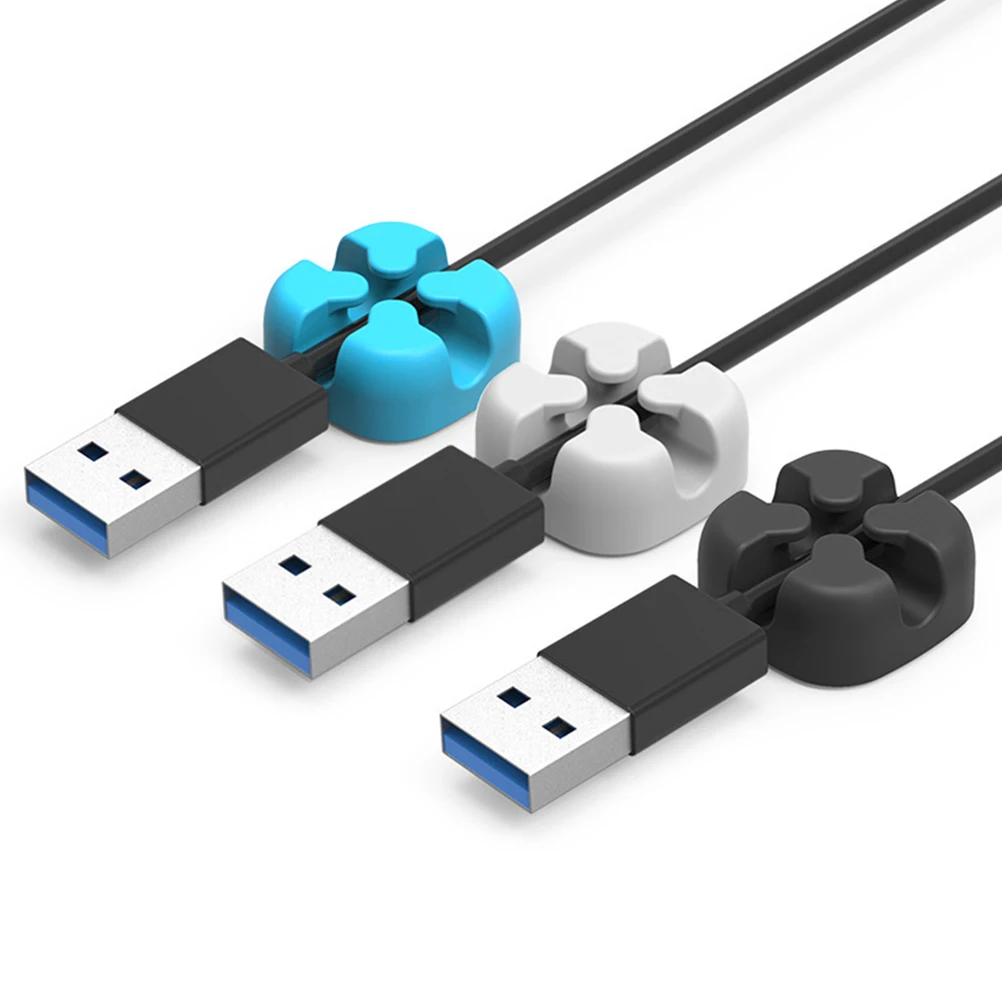 

10 pcs Cable Manager Soft Silicone Wire Organizer Cord Protector Desk Tidy Charging USB Audio Headphones Durable Friendly Strong