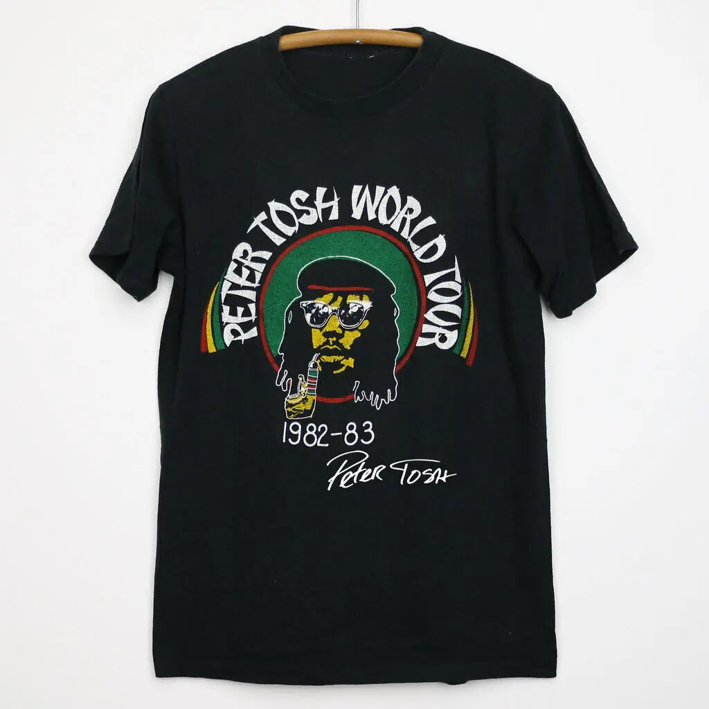 

Peter Tosh World Tour signed T-shirt Black Short Sleeve All Sizes S-5Xl 3F849