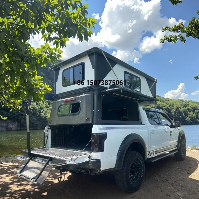 2-3 Person Waterproof Aluminum Foldable Hard Top Canopy Tent for Pickup Truck Off-Road Camper Car Rooftop Tent