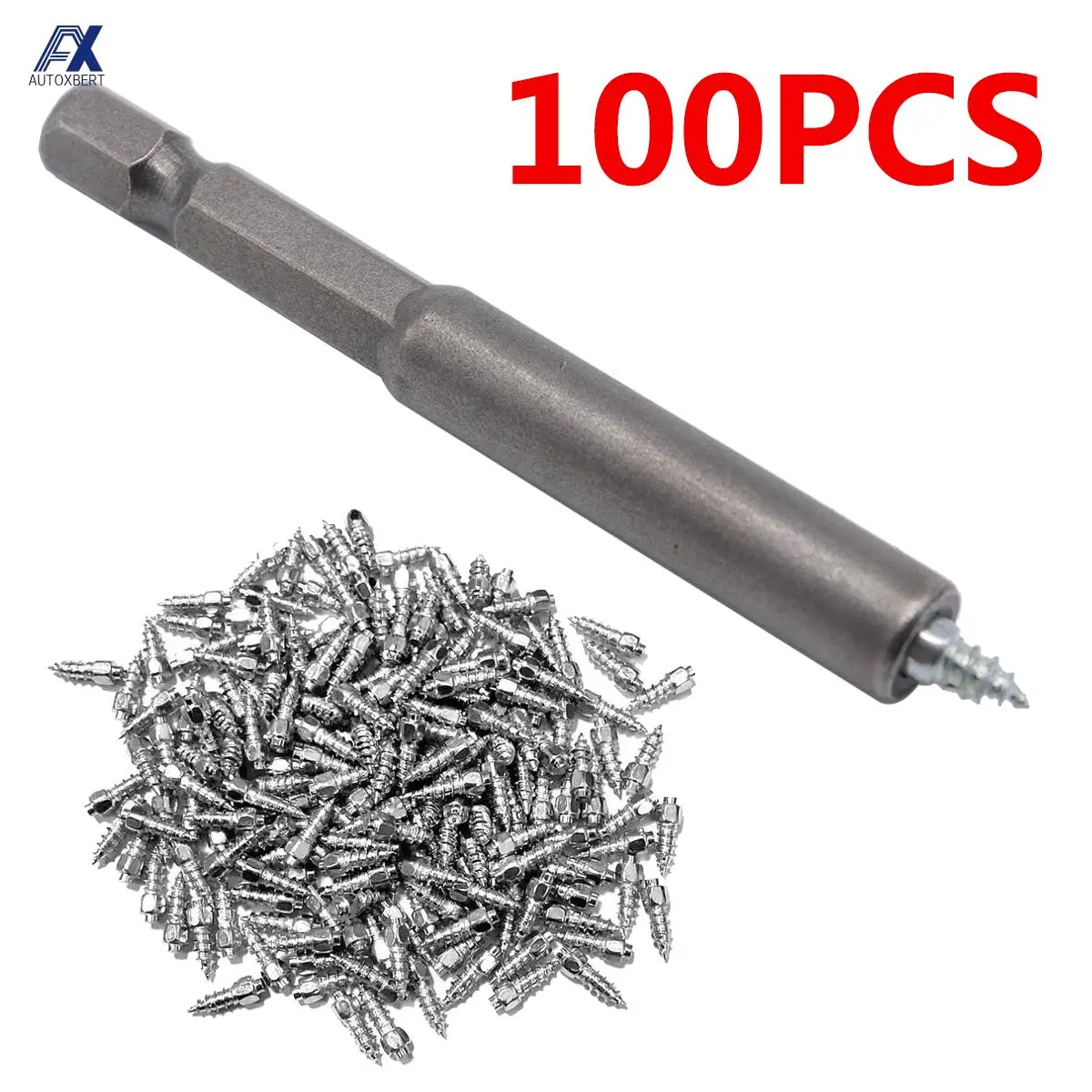 100 피스 4x9mm 스노우 스크류 타이어 스터드, 미끄럼 방지 떨어짐 스파이크 휠 타이어, 자동차, 오토바이, 자전거 부츠, 겨울용 비상용