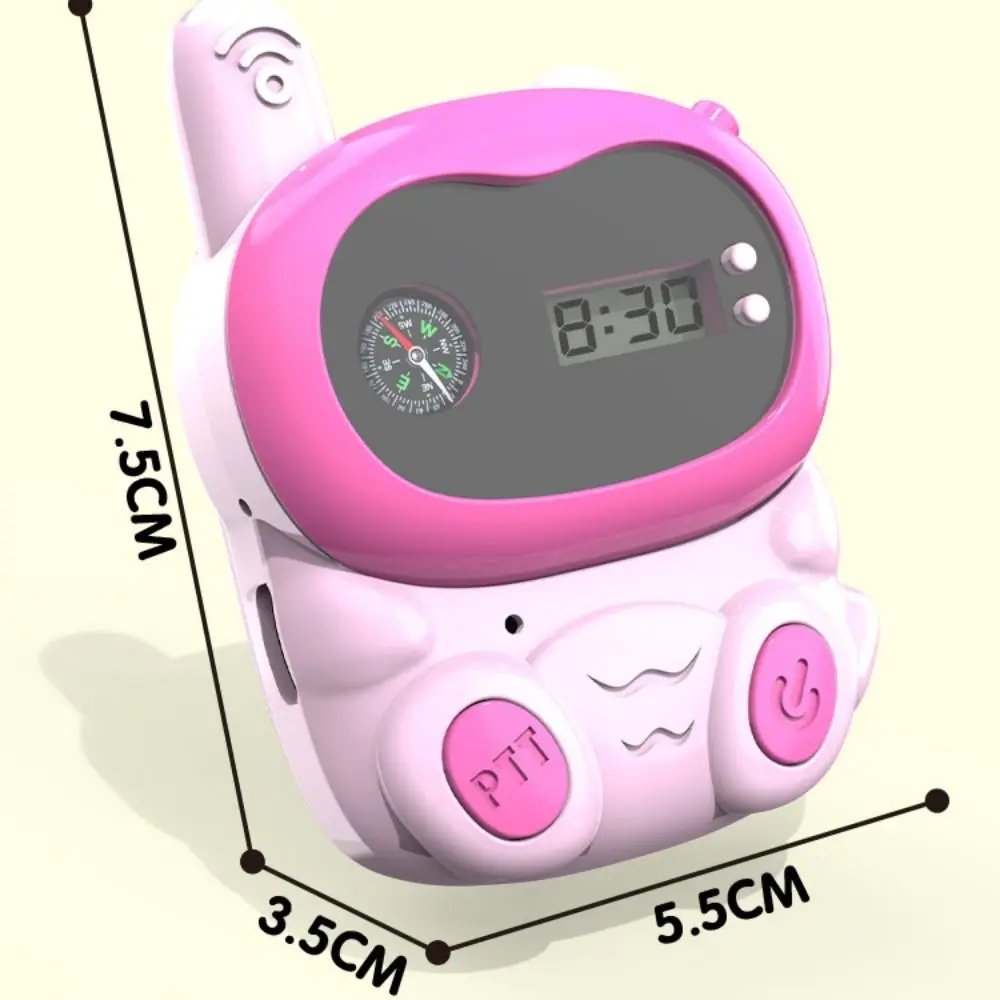 Radio Interphone Kids Mini Walkie-Talkie Cartoon Geen straling Kinderwalkie-Talkie met klok en kompas Transceiver