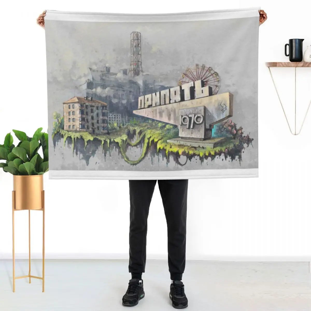 Chernobyl Throw Blanket Quilt Luxury Thicken Warm Furry Decorative Sofa Soft Big Blankets