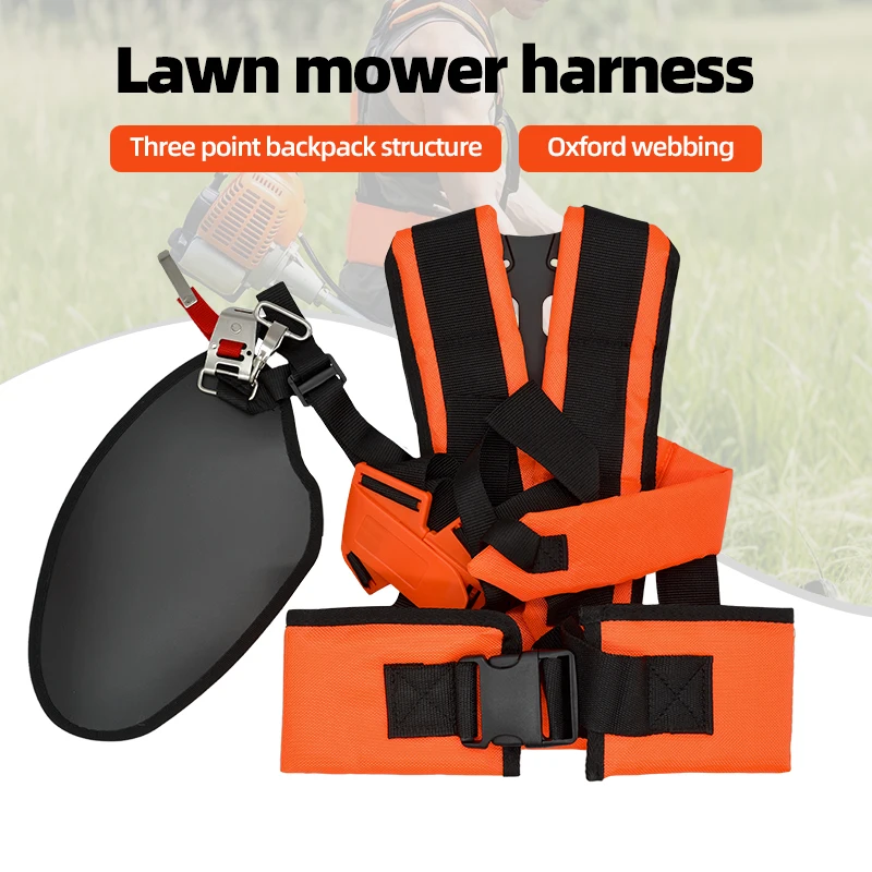 Double Shoulder Harness Strap W Shape Strimmer Padded Belt Comfortable Labor Saving for Brush Cutter Trimmer Garden Pruner