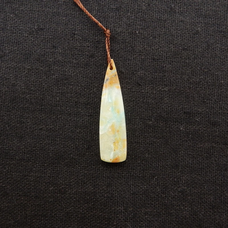 

Natural Stone Blue Opal Pendant Front Drilled 36x9x5mm 2.3g Fashion Jewelry Accessory for Women