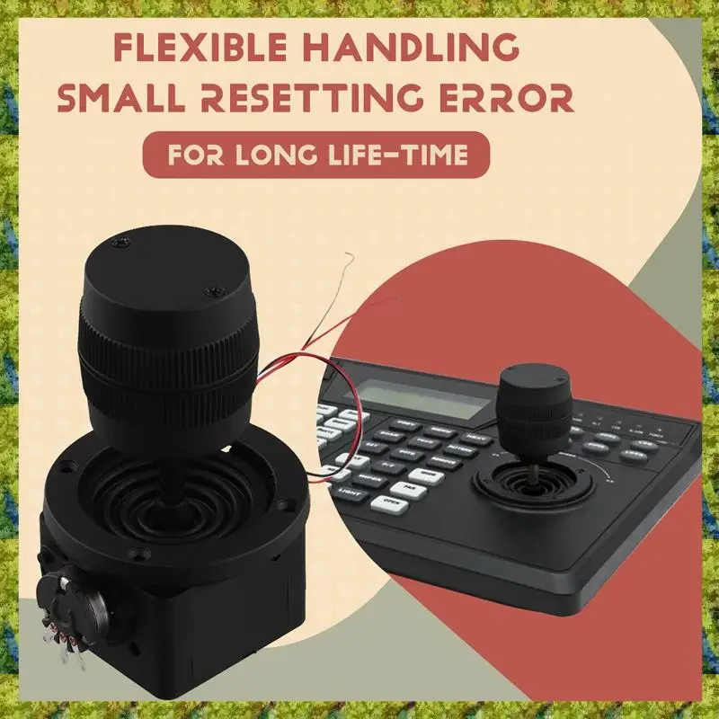 UISN 3-Axis Joystick Potentiometer ZY-D300B-R2 5K 3D Security Yuntai Control Ball Machine Keyboard Monitor Joystick Black