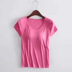 S-4XL Casual Een Stuk Dames Zomer Pyjama Korte Mouw Dames Nachtkleding T-Shirt Borst Pad Lounge Slaap Shirt Buiten Dragen Top