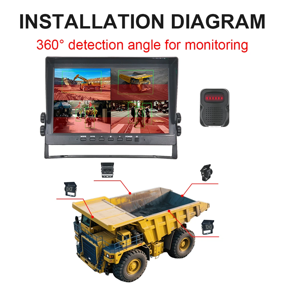 Hot Sale DVR BSD AI  ing System with 10.1 Inch 4CH   and 1080P  s for Heavy  Vehicles