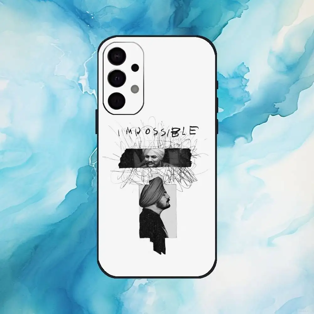 حافظة لهاتف مغني الراب S-Sidhu Moose Wala لهاتف سامسونج S25، S24، S21، S22، S23، S30، Ultra، S20، Plus، Fe، Lite، Note، 10,9,5G غطاء أسود