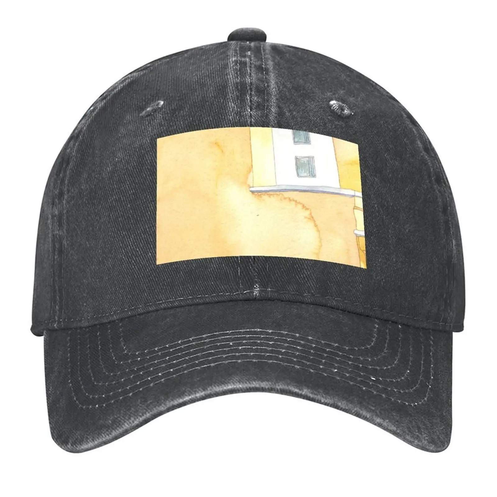 

The Happy Yellow House' Baseball Cap Uv Protection Solar Hat hats for men Cosplay sailor cap for men Man Women's