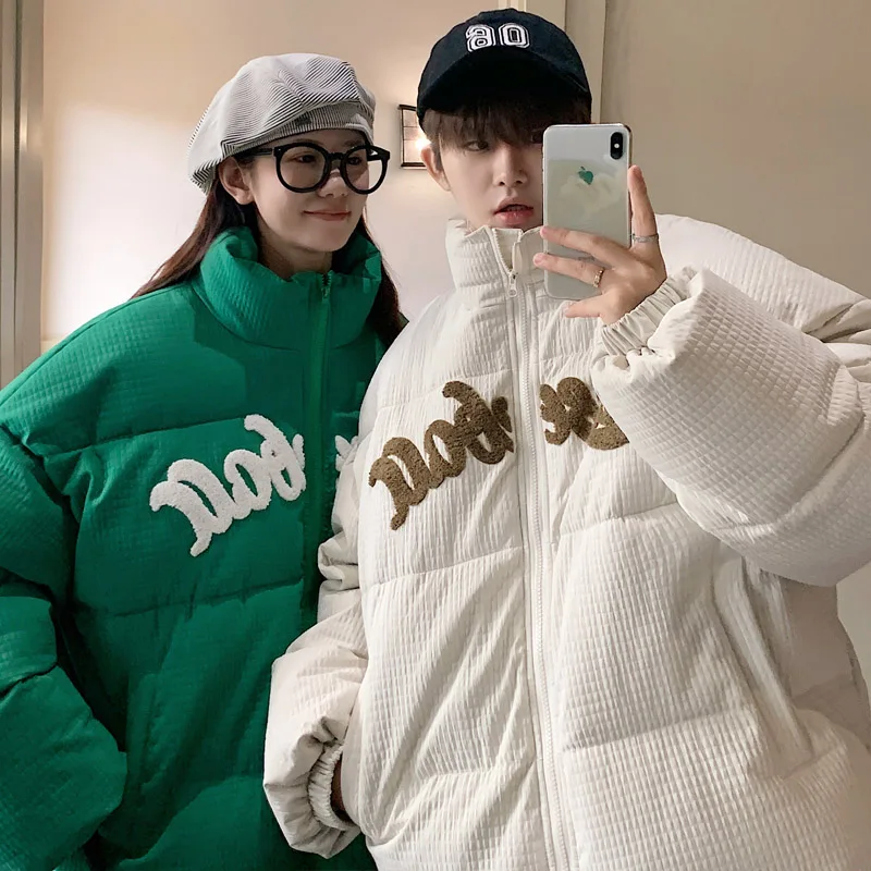 

Утепленная хлопковая куртка-пуховик с воротником-стойкой, оверсайз, зимнее теплое пальто, повседневный стиль, ретро, американский бренд