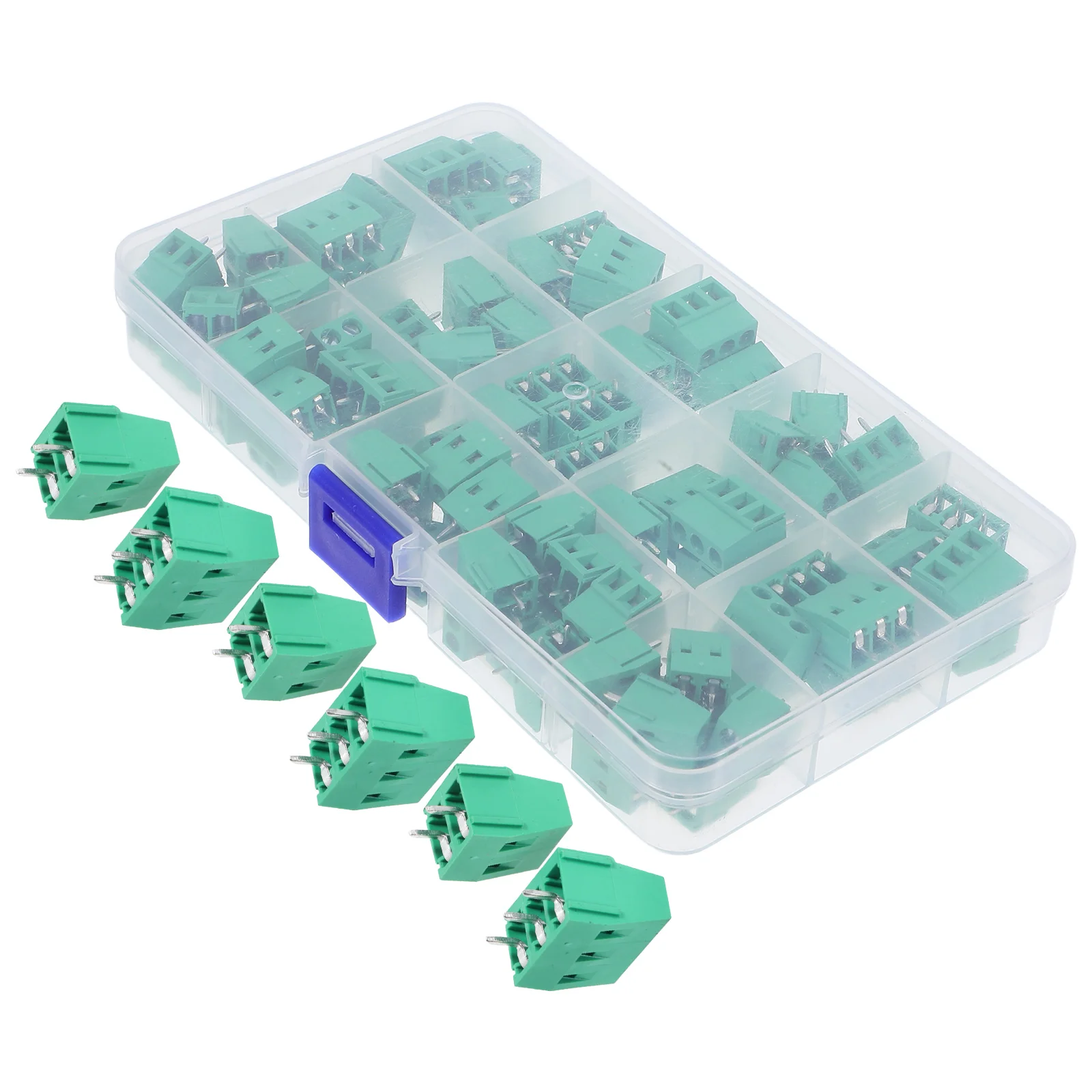 

80pcs Screw Block Connector Electrical Wire Terminal Blocks Threaded Lock Secure Connection 2 3-Pin Compact Insulating