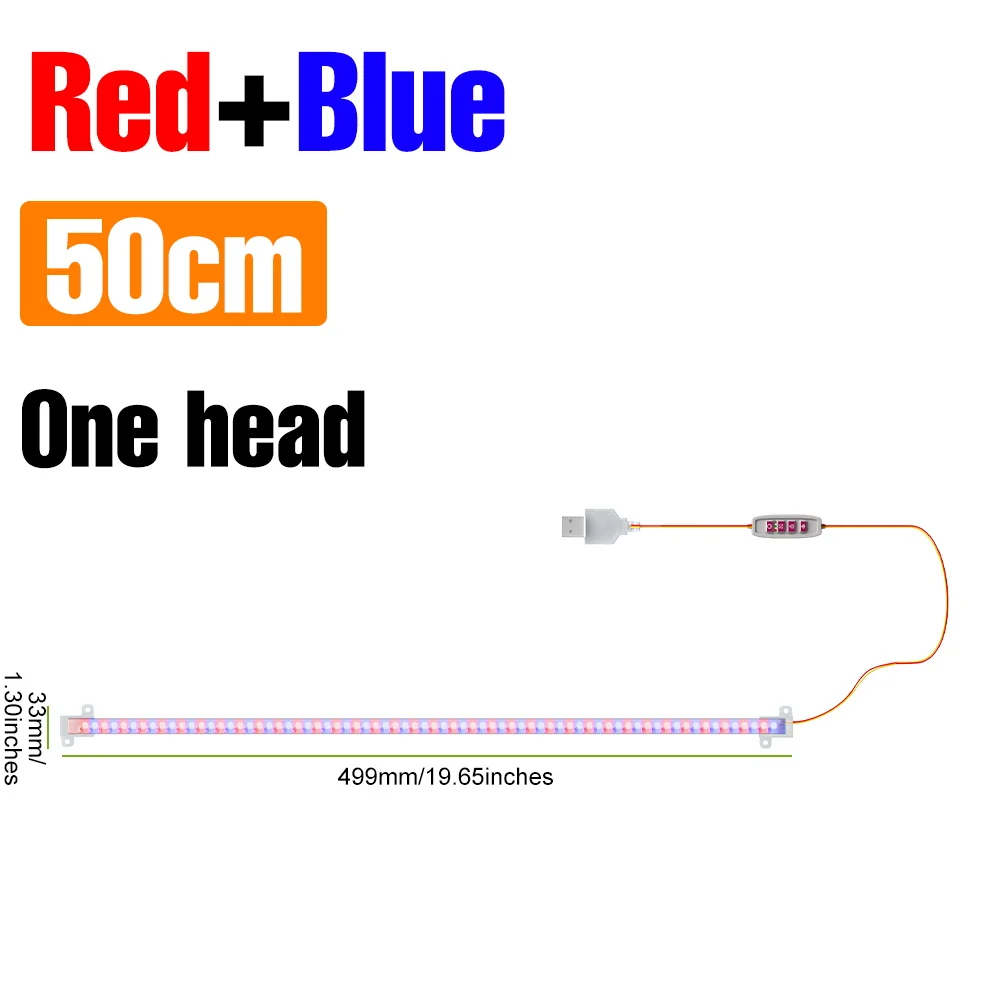 LED Plant Grow Light Bar Volledige Spectrum USB Indoor Ingemaakte Vullamp 5V Dimbare Succulente Zaaien Bloem Cactus Cultiveren lampen