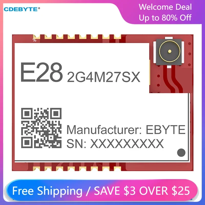 LoRa SX1280 PA+LAN 27dBm 2.4GHz SPI Wireless RF Module 8KM Long Distance CDEBYTE E28-2G4T27SX Transmitter IPEX Hole Smart Home