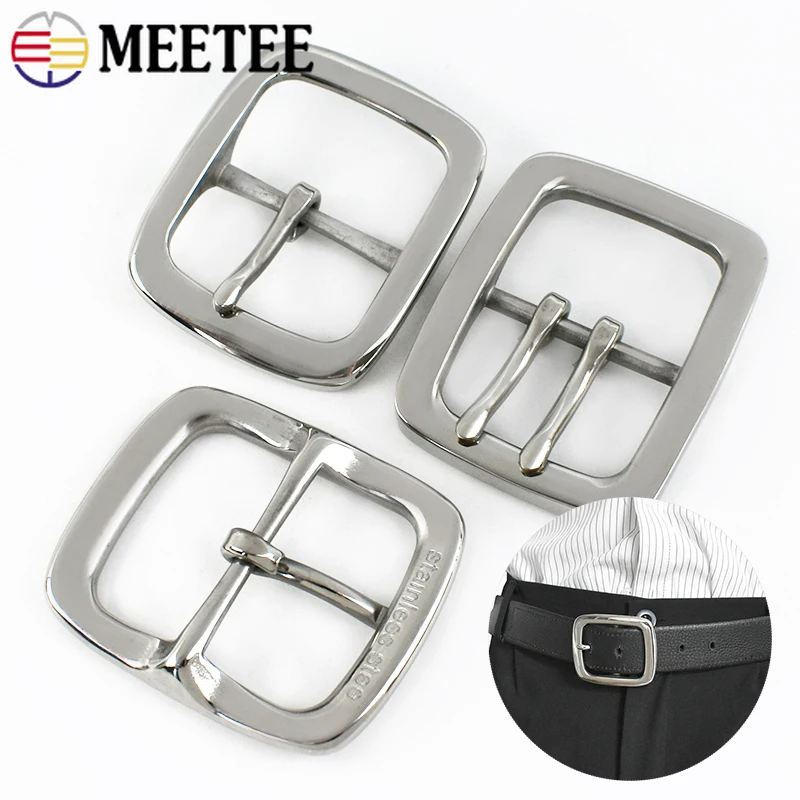 

1Pc Stainless Steel 40mm Adjustable Belt Buckles Single Double Pin Buckle Head for Jeans Trousers DIY Hardware Accessories