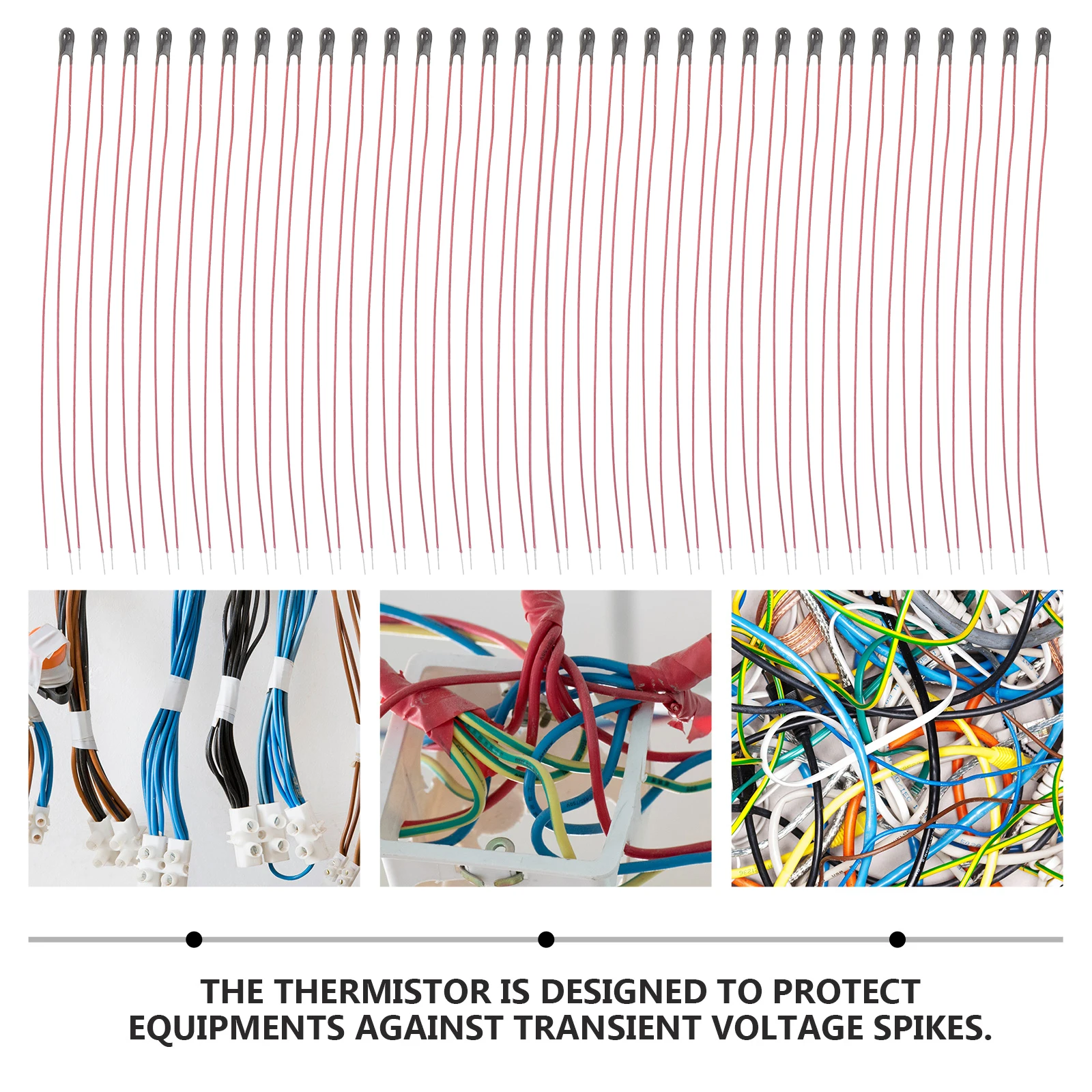 

100 Pcs Thermistor Temperature Control Sensor Resistors NTC Thermometer Replacement High Accuracy 32 Gears Thickened Insulating