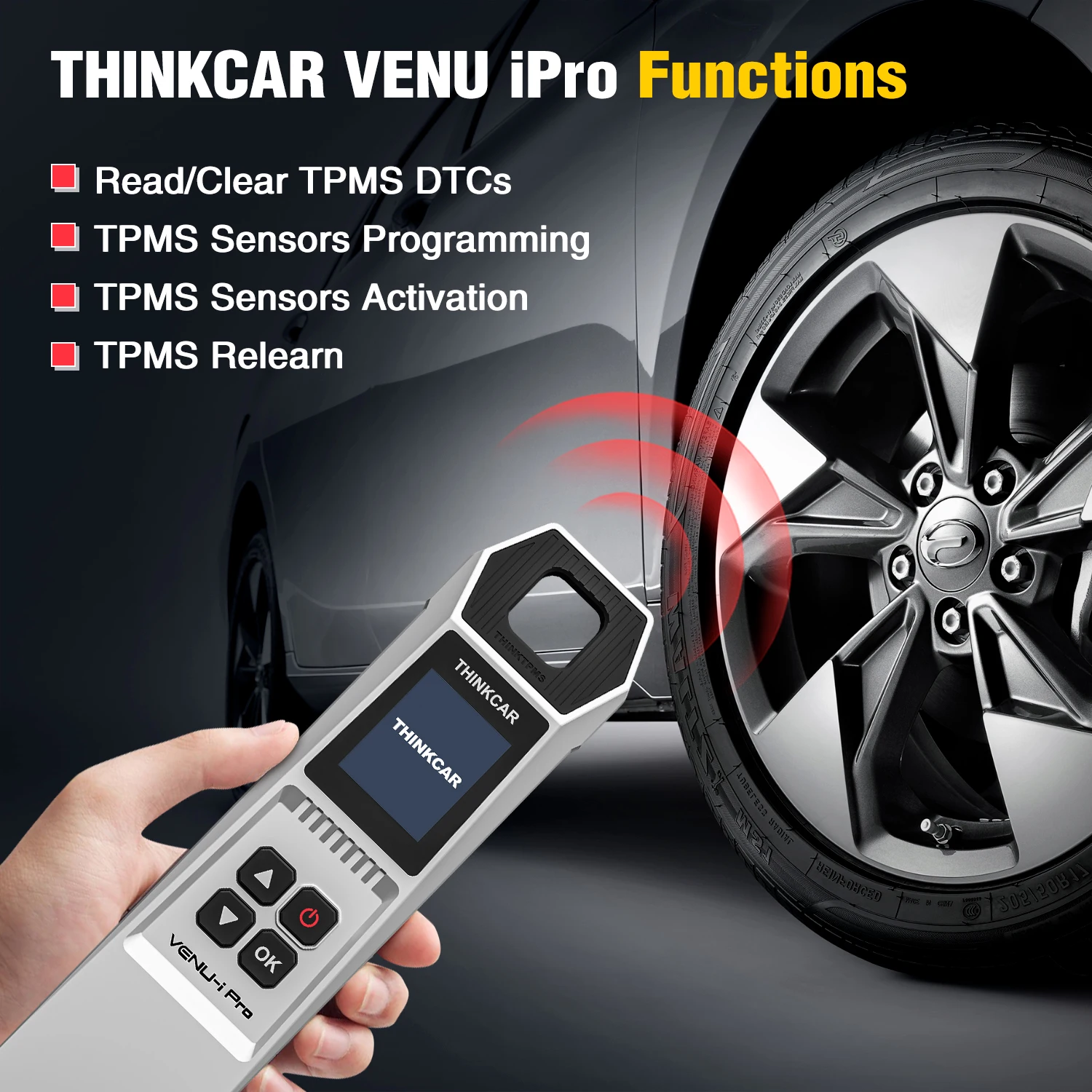 Image of THINKCAR VENU-i Pro TPMS-Tool – Deutsches Reifendruck-Diagnosegerät für 315-MHz-/433-MHz-Sensoren – Aktivierung, Programmierung und Anlernen für Thinkdiag 2 K7 K8 PRO K10 MAX 2