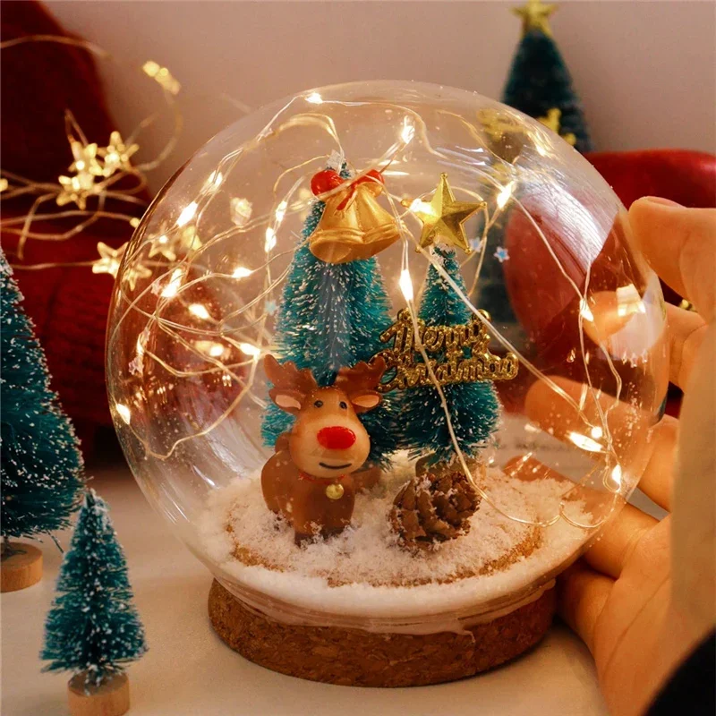 Christmas crystal ball handmade DIY material package mini desktop decoration ornament tree night light birthday gift