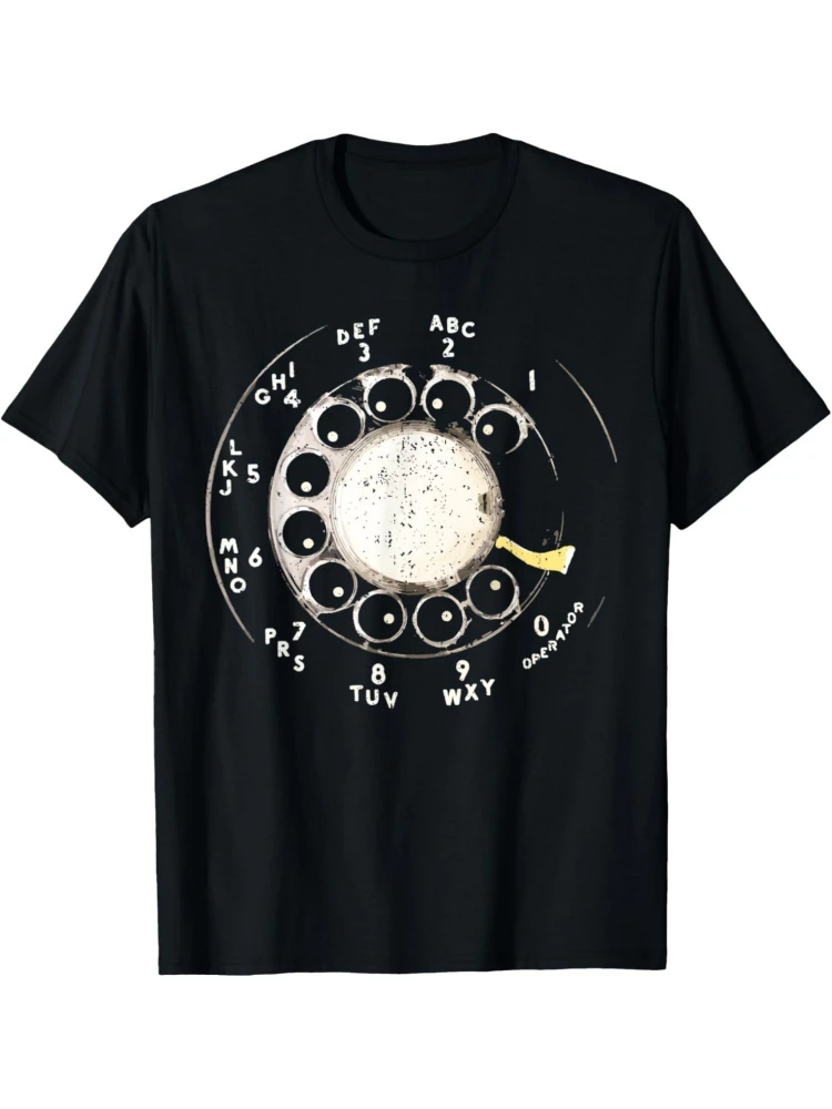 

Vintage Rotary Phone Dial pattern design-100% cotton summer casual O-neck short-sleeved men's printed T-shirt.
