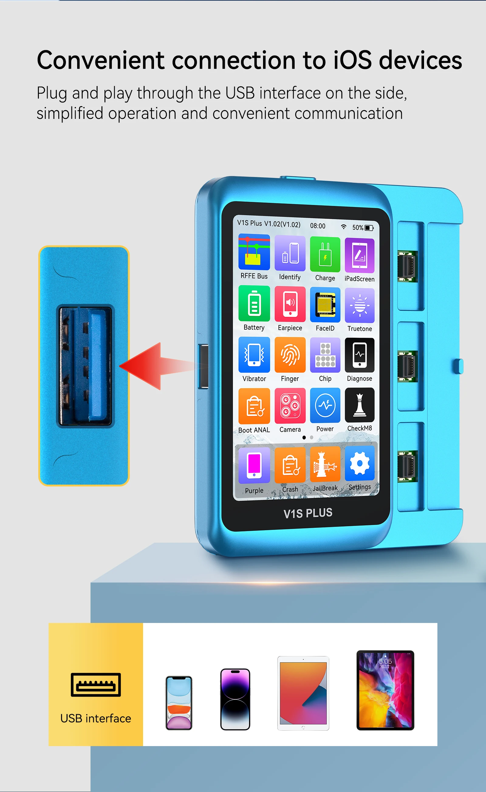 JCID V1S plus Programmer for IPhone 6-14 ProMax Nand Flash Read