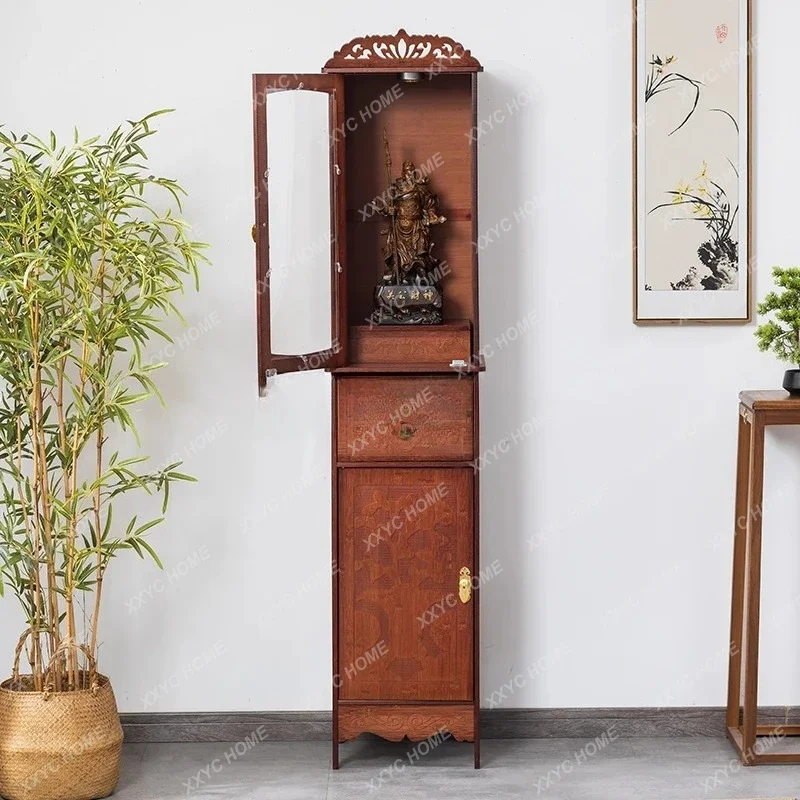 HJ البوذية المشهد عرض الجدول المنزلية بوذا خزانة الدائمة خزانة إله الثروة تمثال خزانة ضريح #6