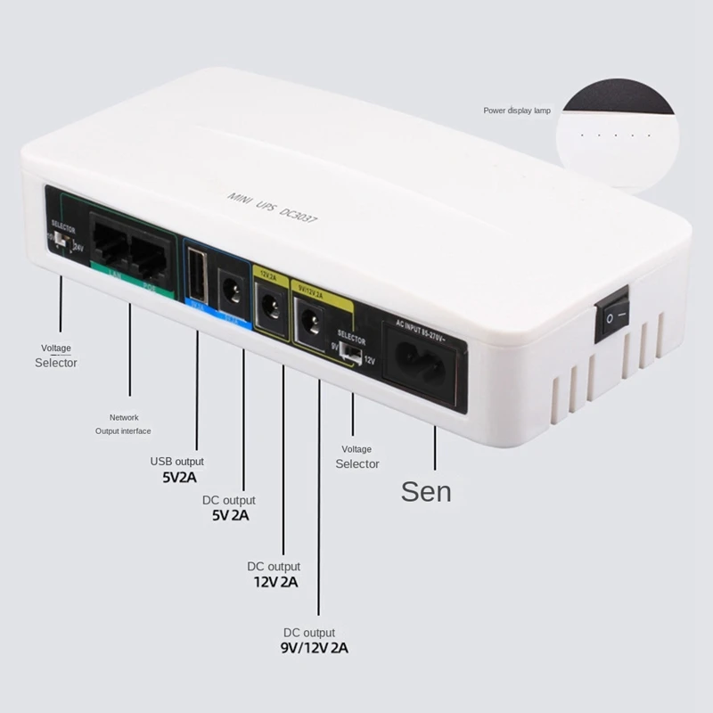 Imagem -04 - Fonte de Alimentação Ininterrupta Bateria Backup para Roteador Wi-fi Cctv Ficha eu 11000mah 5v 9v 12v 24v