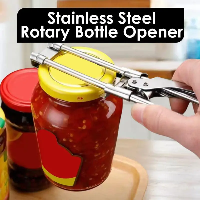Jar Opener for Weak Hands, Adjustable Stainless Steel Can Bottle Opener, Arthritis Seniors Kitchen Tool