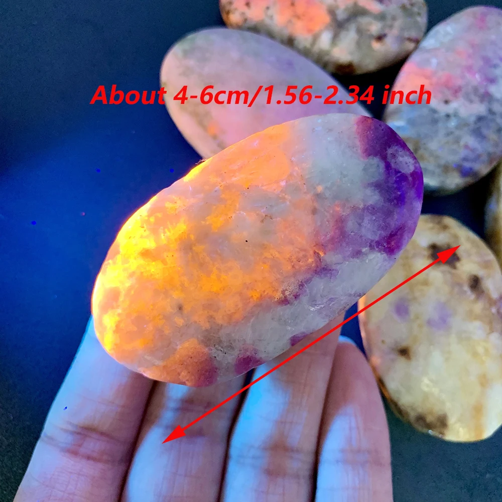Natural Hackmanite Palm Stone Color Changing Purple Sodalite Tumble Healing Gemstone Reiki Home Decor Meditation Collection Gift