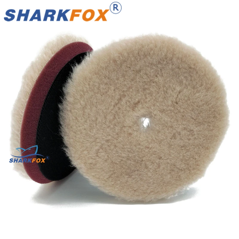 Sharkfox Wool Sanding Disc 130mm 150mm Hook And Loop Backing Buffing Pads Wool Polishing Wheel For Drill Polisher