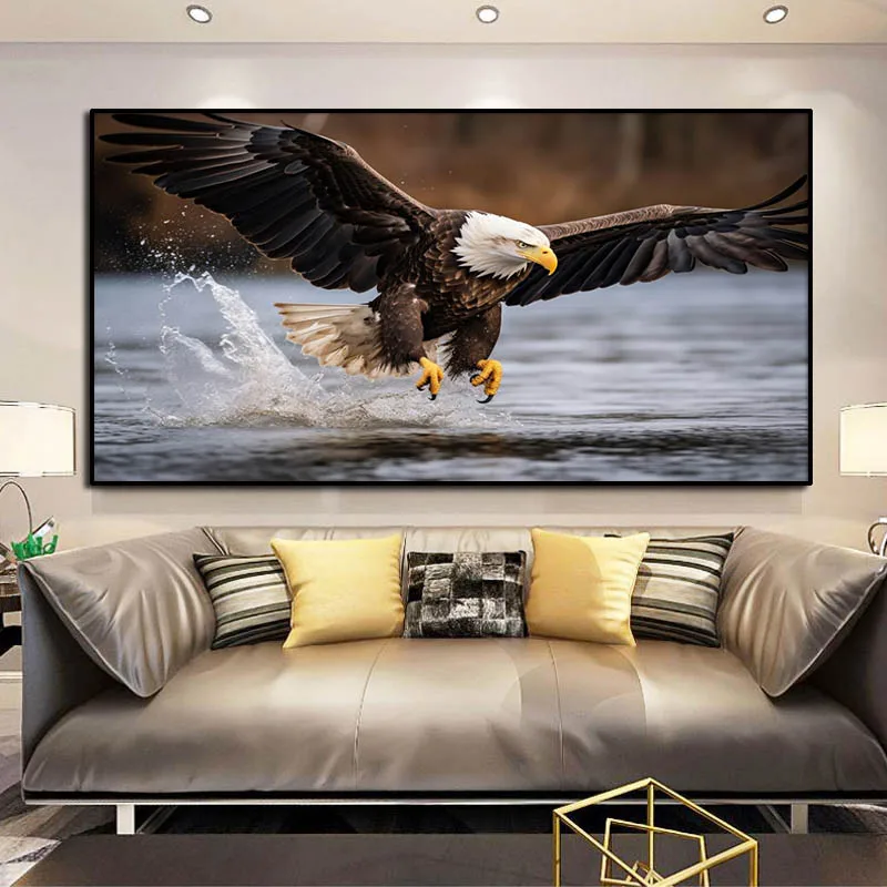 Soaring Eagle Poster,Sharp Claws,Wall Art Pictures,Flying Animal Canvas Painting,For Modern Living Room, Bedroom,Home Decoration