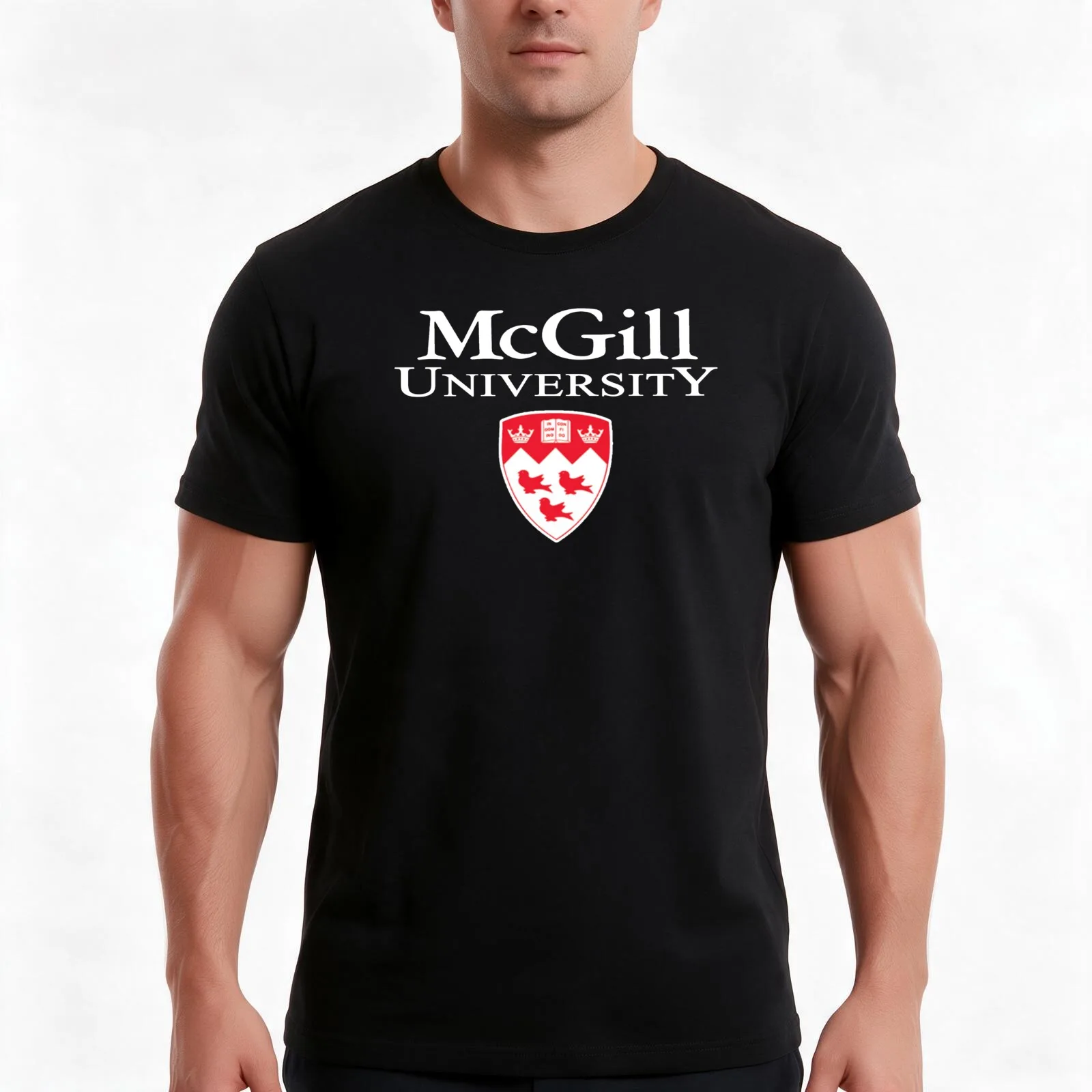 Mcgill University Of Canada T-Shirt, Summer Casual Cotton Tee, Oversized Streetwear Tops, Vintage Graphic Print, 100% Cotton