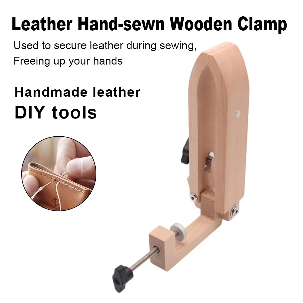 

Foldable Wooden Clamp Adjustable Wood Leather Craft Hand Stitching For Pony Lacing Sewing DIY Tools Lacing Sewing DIY Tools