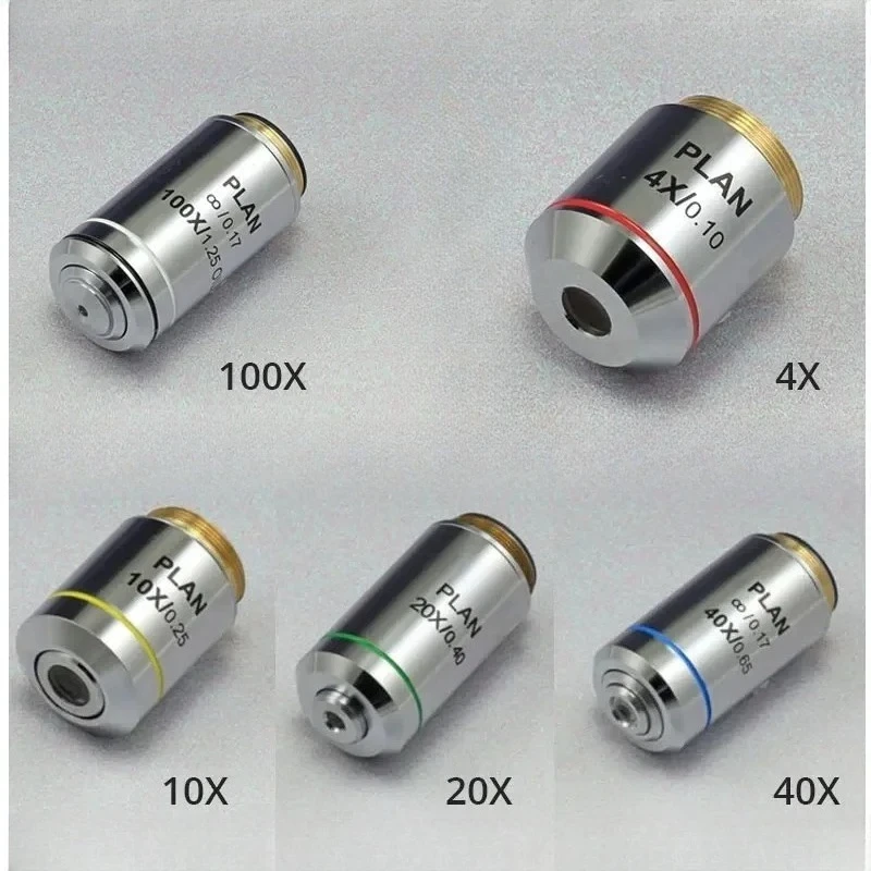 Objectif de microscope biologique à distance infinie 195 4X 10X 20X 40X 60X 100X Outils de microscopie