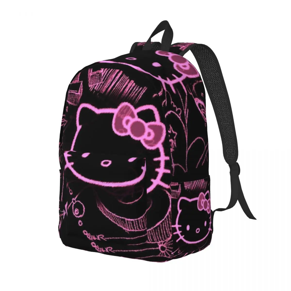 Kawaii Sanrio HelloKitty Cartoon Classical Backpack Pocket High School Hiking Travel Daypack Men Laptop Computer Shoulder Bag