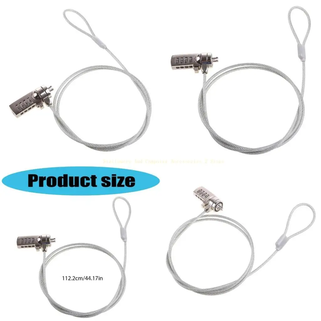 

Laptop Security Cable 4 Digit Password Security Lock Anti-theft Chain for Latch
