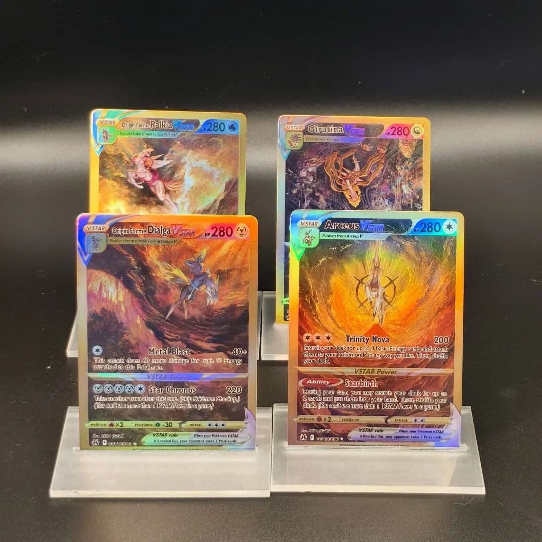 DIY Anime Collection Hobbies Cards Pocket Monsters Self Made Dialga Palkia Giratina Arceus VSTAR Classic Game Collectible Card