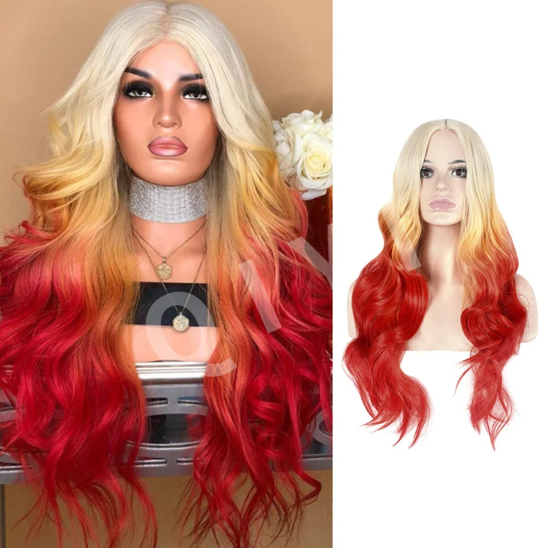 

New dyed and American 's wigs with three-color gradient, a hairstyle favored by European women