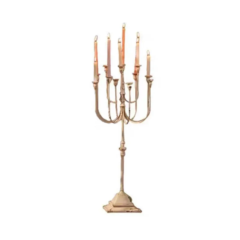 

French romantic candle dinner candle holder retro wrought iron decorative ornament restaurant candle holder wedding shooting pro