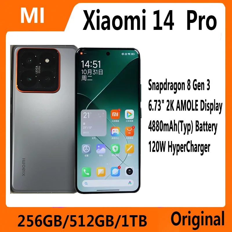 New Original Xiaomi 14 Pro 5G Smartphone CN Version Snapdragon 8
