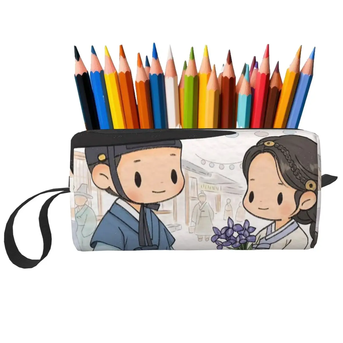 Trousse à crayons Love Couple Bon Appetit Your Majesty pour garçon et fille, boîte à stylos, sac à crayons, fournitures de papeterie, sac de voyage pour femmes, trousse à cosmétiques