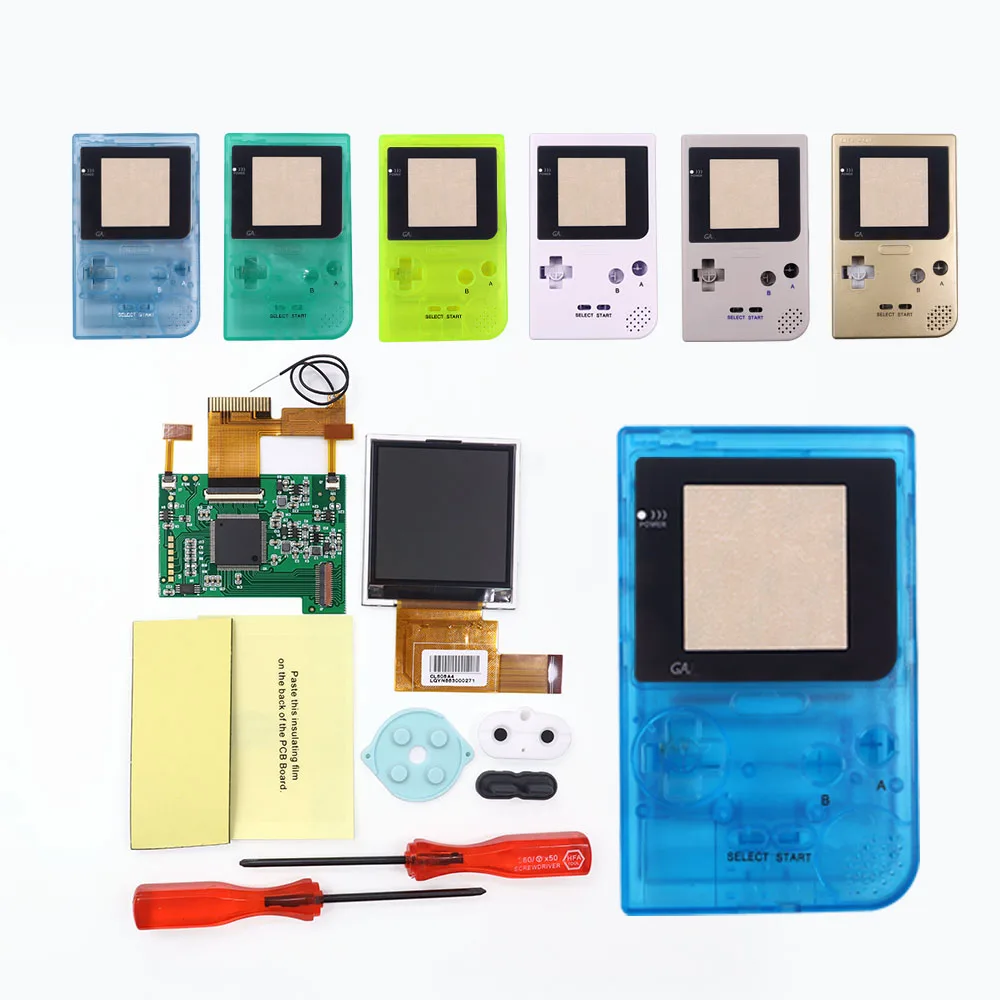 Imagem -03 - Hivelocidadeido-ips Tela Lcd para Gameboy Pocket Tela Pixel Retro Mod Kits com Shell Cores 2.2 Gbp