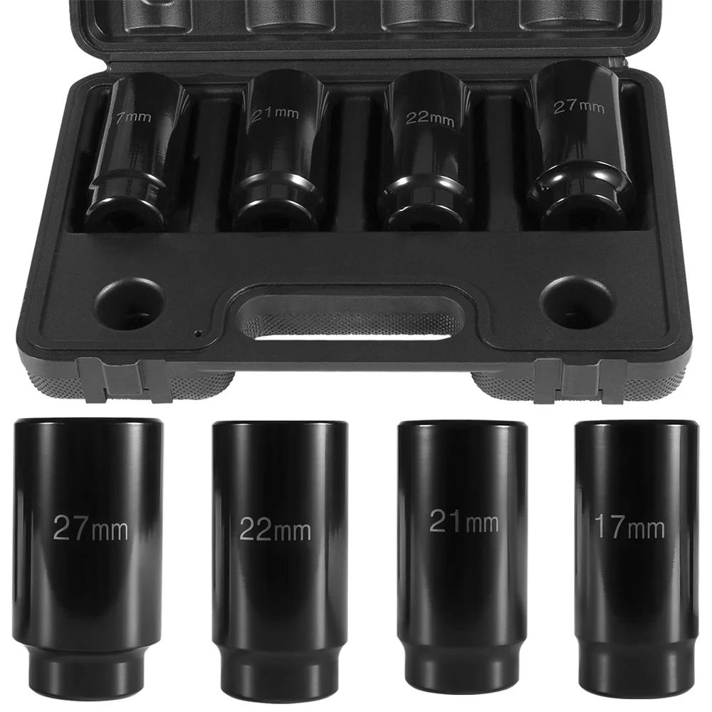 Upgraded Harmonic Balancer Socket Tool Kit 17mm 21mm 22mm 27mm Crank Bolt Sockets for Honda Engines for Accords, Civics, Pilots