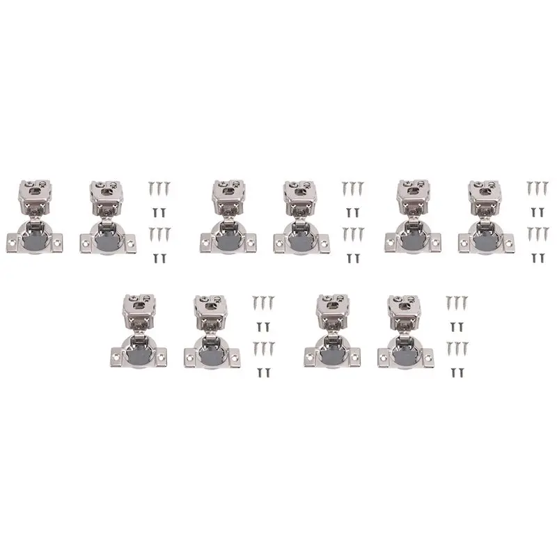 B84B-10 Pack 1-1/4 Inch 3D Overlay Soft Close Concealed Hinges Parts For Face Frame Door, Control Closing Speed,105° Open Angle