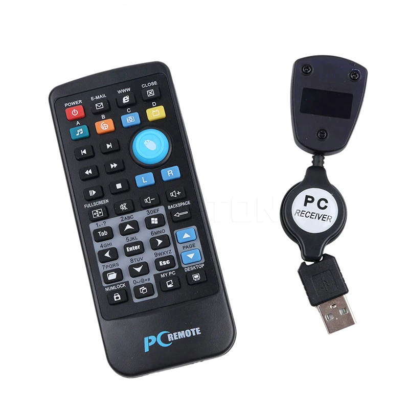 Universal Wireless PC Mouse Remote Control USB Receiver IR Remote Control for Loptop PC Computer Center Windows 7 8 10 Xp Vista