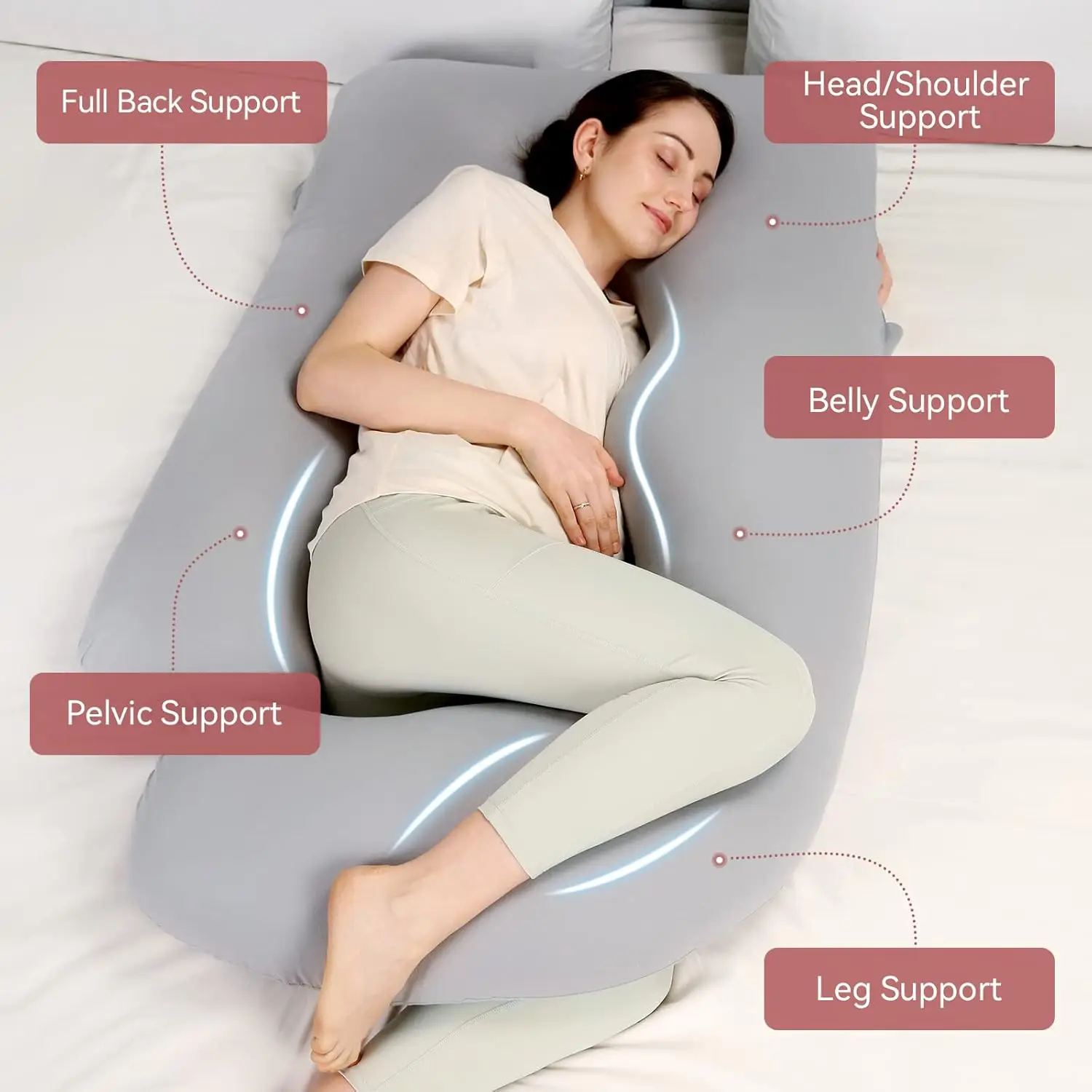 U Shaped Full Body Pillow for Pregnancy Women