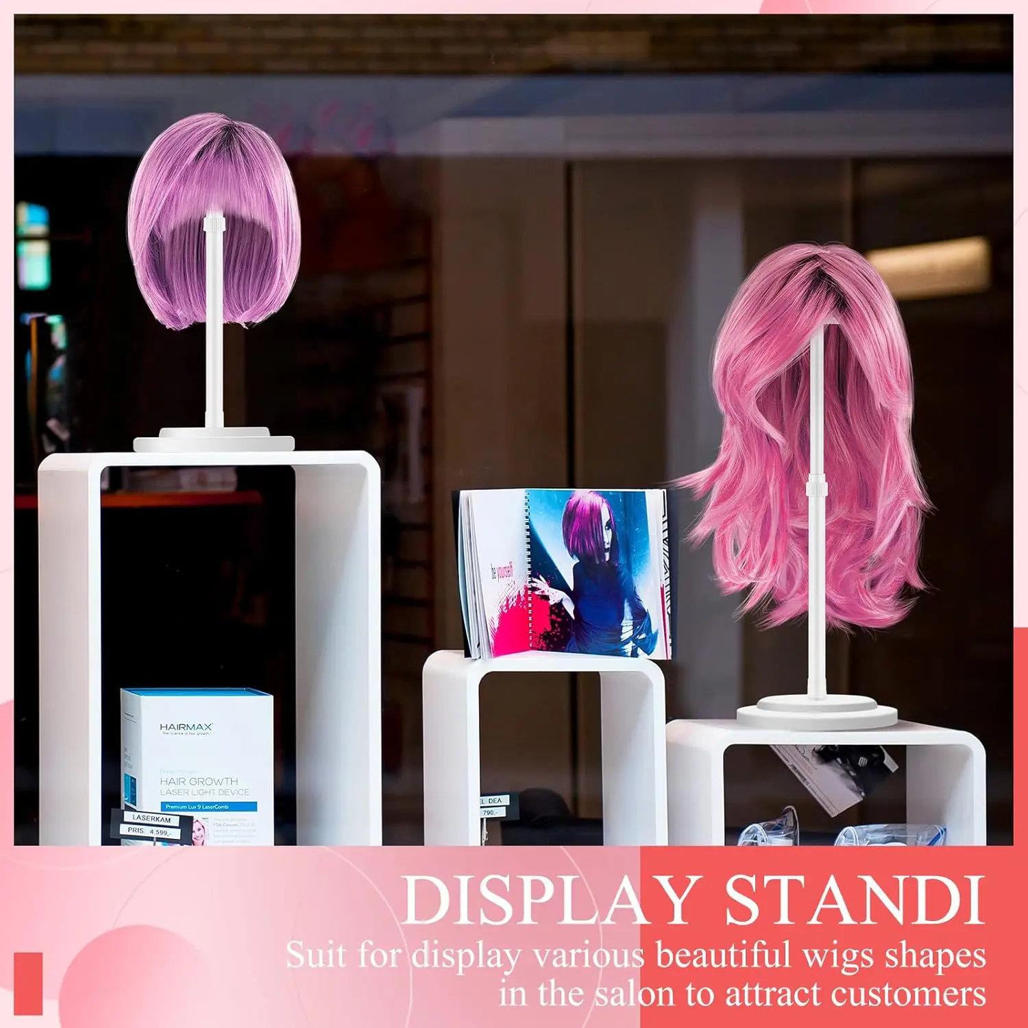 1PC stojak na perukę regulowana wysokość przenośny uchwyt na perukę stojaki antypoślizgowe uchwyty na głowę peruki solidny plastikowy stojak na głowę peruki